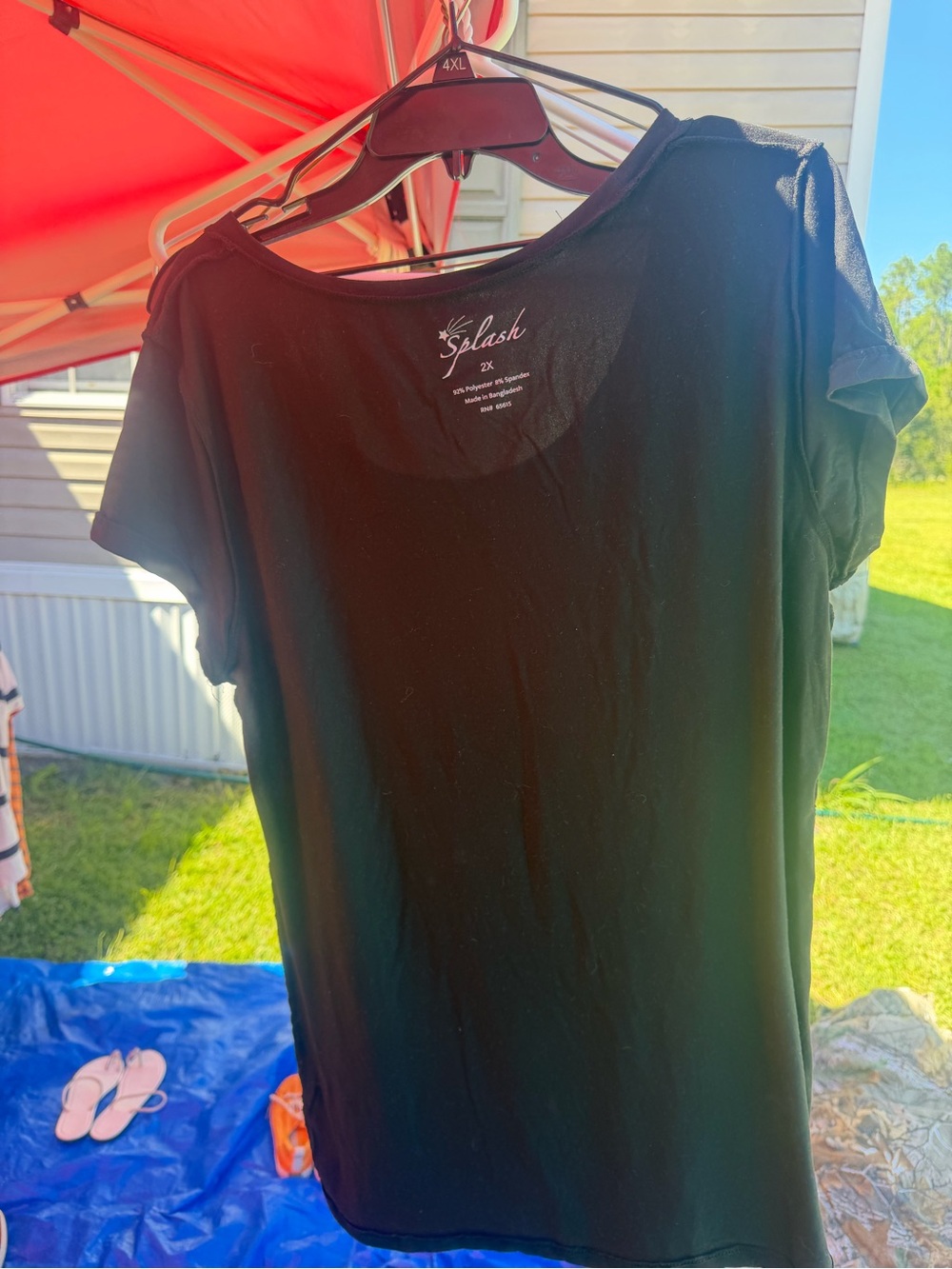 Splash Black Short Sleeve Scoop Neck Tee